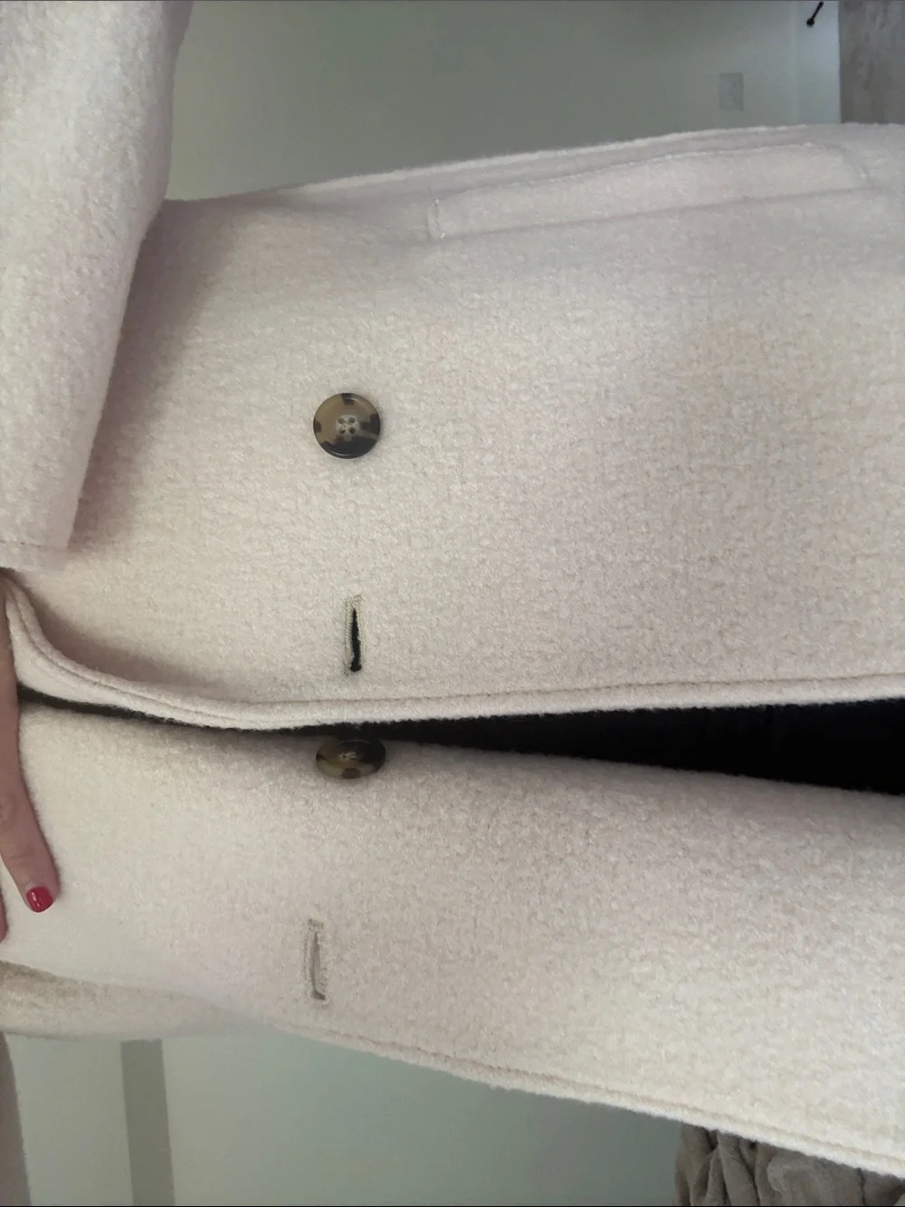 J. Crew Italian 100% wool J Crew Daphne Topcoat ivory peacoat like new - Picture 7 of 10